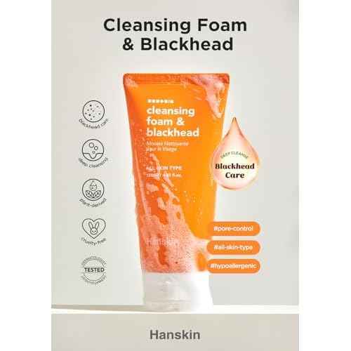 Hanskin Pore Cleansing Foam, Bha Cleanser, Gentle Exfoliating Face Wash and Makeup Remover, Korean Deep Pore Sebum Cleansing for Hydrated and Smooth Skin 4.06 (fl oz)