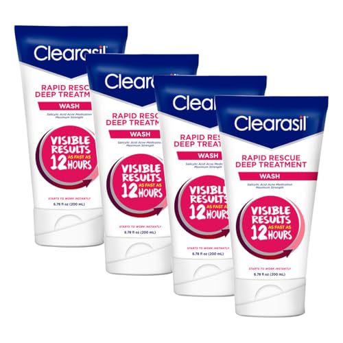 Clearasil Rapid Rescue Deep Treatment Wash, 6.78 Fl Oz (Packaging May Vary) (Pack of 4)