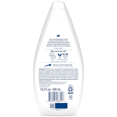 Dove Body Wash, Hydrate 6-Pack ? Moisturizing Cleanser for Smooth, Soft Skin, 15.22 Oz Ea
