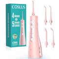 COSLUS ADA Accepted Pink Water Dental Flosser 4 Modes 5 Intensity Levels