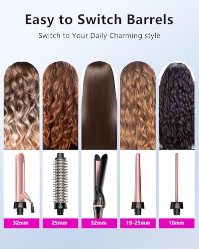5-in-1 Curling Iron Set with Interchangeable Barrels & Straightener