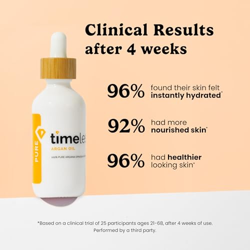 Timeless Skin Care Argan Oil - 100% Pure Argan Oil for Face & Hair Care - For Dry Skin - Fragrance-Free - Use with Moisturizer or Hair Products - 8 oz