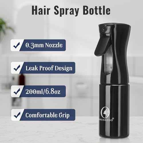 BRUSHZOO Detangler Hair Brush with Hair Spray bottle, Hair Brush for Curly Hair, 9 Row Brush Wide Tooth comb (Green)