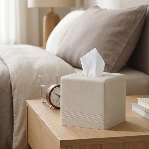 Resin Tissue Box Cover - Square Cube Holder for Home & Office