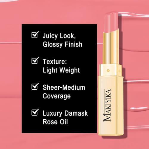 MAKI YIKA Moisturizing Nude Pink Lipstick for Dry Lips
