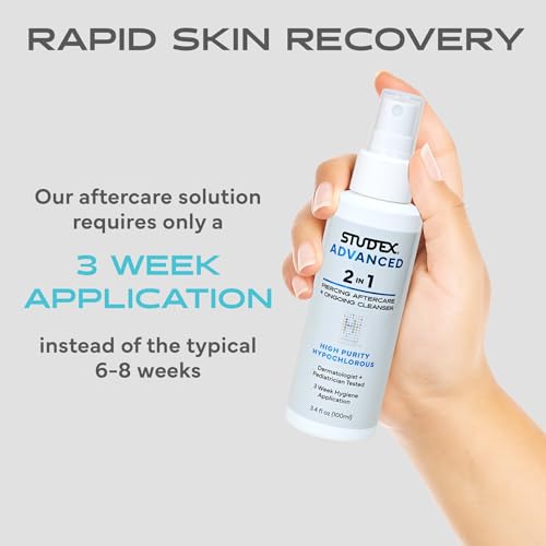 Studex Advanced 2-in-1 Hypochlorous Piercing Aftercare Spray 3.4oz – Sensitive Skin Formula