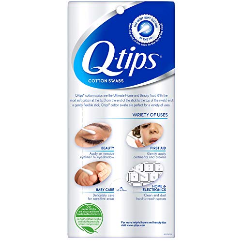 Q-tips Cotton Swabs - 100% Cotton, 750 Count (Pack of 3)