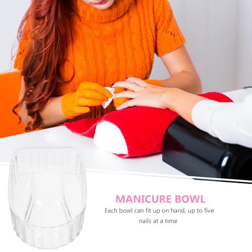 FRCOLOR Nail Soaking Bowl 5.78X4.33X12.30In Gel Polish Remover Bowl for Manicure Hand Soak Softening Cuticles Suitable for Salon and Home Use