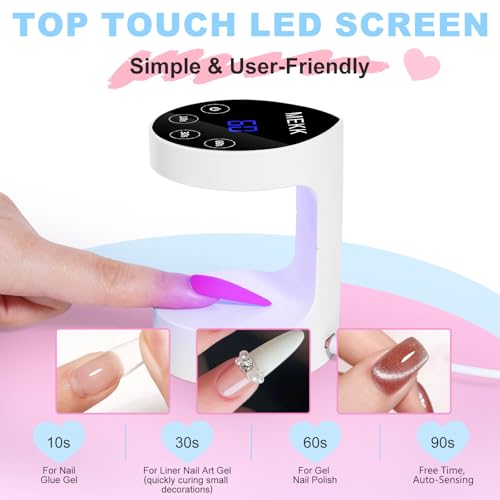 MEKK White Mini UV Nail Curing Lamp, Auto-Sensor Hand & Foot Gel Light