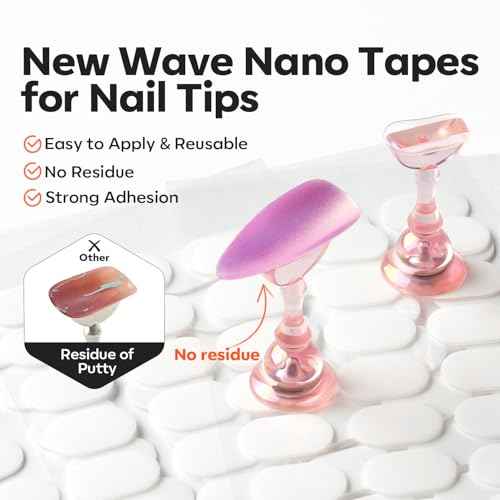 Modelones Nail Stand Set, Magnetic Nail Stands for Press ons False Nail Tips Practice Acrylic Holder with 200pcs Sticky Tabs Strong Metal Base Painting Display DIY & Salon Use Beginner Supplies