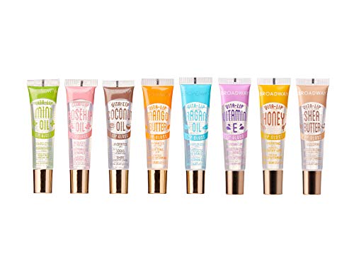 Ruby Kisses Broadway Vita-Lip Gloss 8 Pack - High-Shine Hydrating