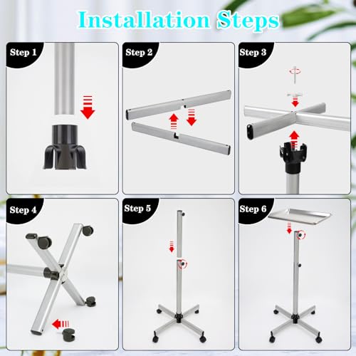 Adjustable Salon Tray on Wheels with Removable Top