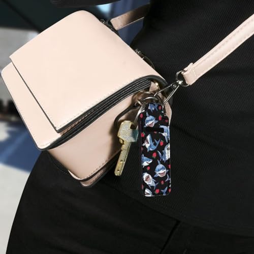 Neoprene Lipstick Holder Keychain - Portable Lip Balm Case