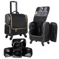 Rolling Makeup Train Case with 5 Bags & Wheels | Professional