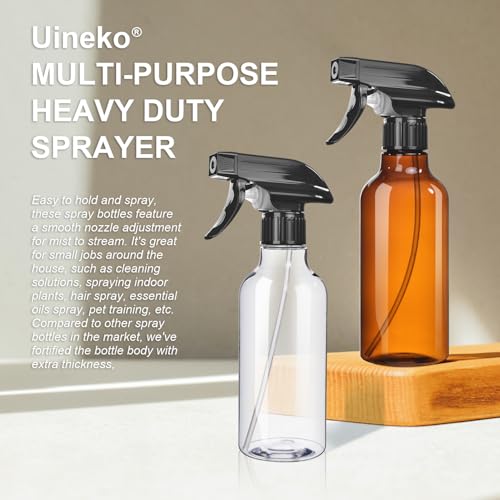 Uineko 10 Oz Spray Bottle 2-Pack, Mist & Stream, BPA-Free