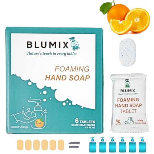 Foaming Hand Soap Tablet Refill ? 6 Tablets | Orange Scent | Non-Toxic, Plastic-Free, Zero Waste, Just-Add-Water | Safe for Kids, Home & Travel (Sweet Orange)