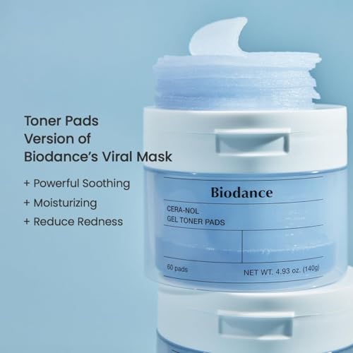BIODANCE Cera-nol Day & Night Gel Duo: Ceramide Panthenol Mask & Gel Toner Pads Set, Korean Skincare Set for Moisturizing, Hydrating, Soothing, Korean Skin Care, Skin Care Routine Set
