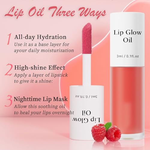 Korean Lip Oil with Fruity Flavor - Hydrating & Plumping Lip Gloss for Dry Lips