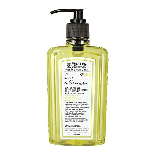 C.O. Bigelow Lime Coriander Hand Wash, Village Perfumer Liquid Hand Soap with Aloe Vera & B5, 10 Fl Oz