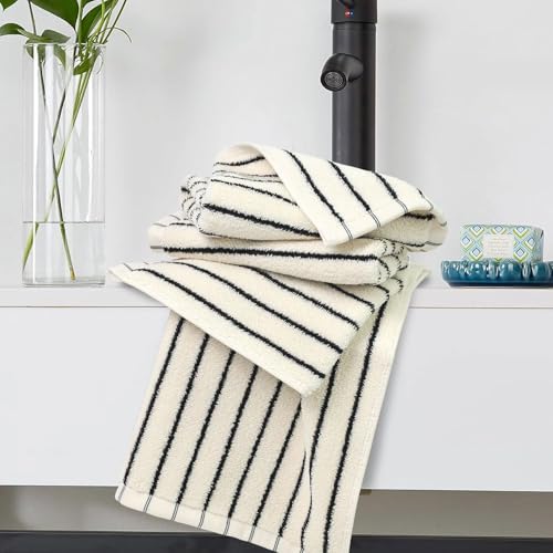 Jacquotha Cotton Washcloths 4 Pack 13x13 - Soft Striped