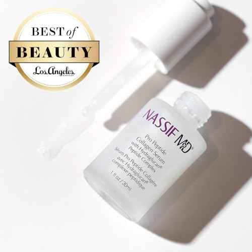 NassifMD Pro Peptide Collagen Serum, Clinical Grade with Premium Ingredients for Hydrated Smooth Skin, Lightweight Fast-Absorbing Anti-Aging Formula for Softer Texture and Healthy Glow, 1 oz