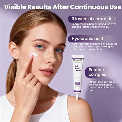 Peptide Complex Eye Cream, formulated with hyaluronic acid, ceramide, and niacinamide, targets dark circles and puffiness. Tested by ophthalmologists, 0.5 FL.OZ