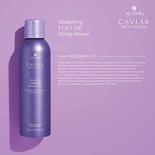 Alterna Haircare CAVIAR Anti-Aging Multiplying Volume Styling Mousse, 8.2 Fl Oz | For Fine, Thin Hair | Medium Hold | Create Instant Volume and Thickness | Sulfate Free