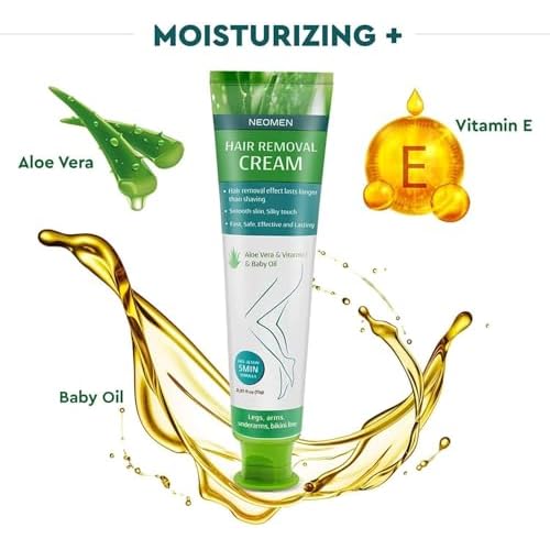 Hair Removal Cream for Men & Women: Painless Depilatory for Sensitive Skin & Intimate Areas, Moisturizing with Aloe Vera & Vitamin E, Safe for Face, Underarms, Bikini, Arms (2.37 Fl Oz (Pack of 1))