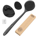 Silicone Body Scrubber Set - Back Brush, Face Brush & Shower Glove