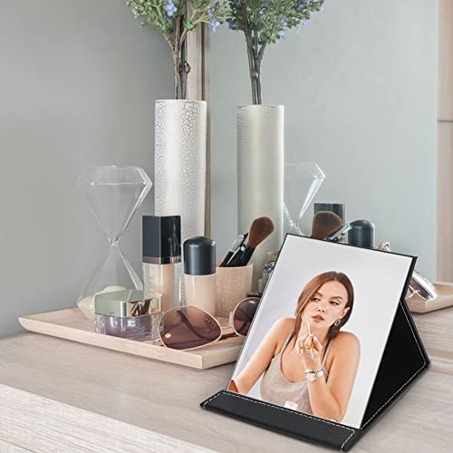 EFAILY Folding Travel Mirror, Portable PU Leather Vanity Makeup Mirror