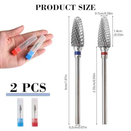 3/32" 5 in 1 Professional Carbide Nail Drill Bits Sets, 2 Pack Tungsten Safety Drill Bits Tech, Cuticle Bit Fast Remove for Manicurist Nail Salon Manicure Pedicure Gel Polishing (Round Head)