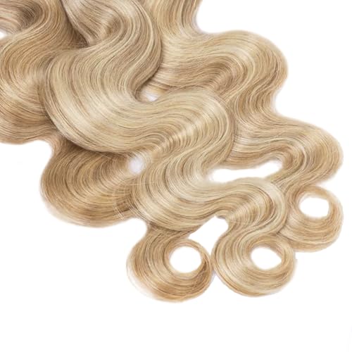 Fridnae Ombre Body Wave Human Hair Bundles - 3 Toned Blonde Virgin Brazilian Extensions 12-34 Inch