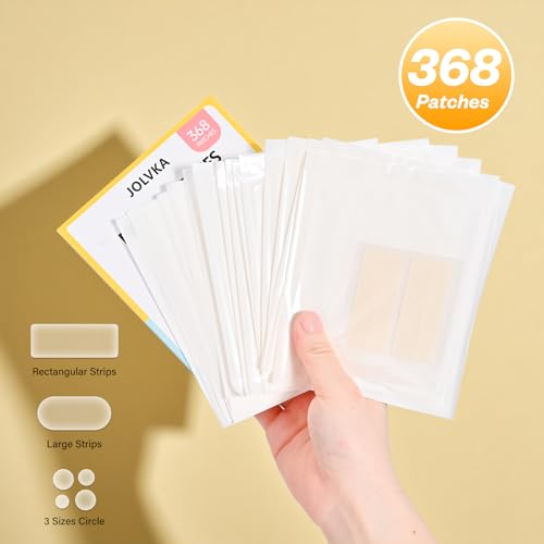 Pimple Patches for Face, 368 Counts 5 Sizes Large Patches, Hydrocolloid Blemishes Patch, Spot Dots Cover for Body, Chin, Cheek Zits & Blemish & Breakouts