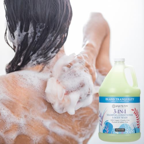 Ginger Lily Farms 3-in-1 Shampoo Conditioner Body Wash, 1 Gallon