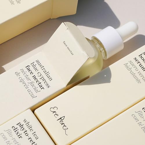 Ere Perez - Natural Australian Blue Cypress Face Nectar | Light, Hydrating, Revitalizing, Calming | Camellia, Frankencense | Vegan, Cruelty-Free, Clean Beauty, Sensitive Skin Safe (1 fl oz | 30 ml)