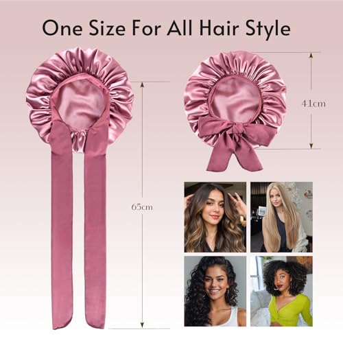 Yanideer Gold One Size Satin Bonnet Set for Curly Hair – Sleep & Protect