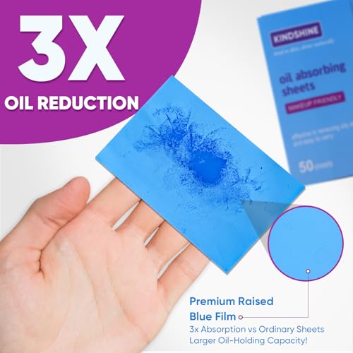 KINESHINE 300P High-Performance Oil Absorbing Sheets for Face - Makeup Friendly Blotting Papers for Oily Skin - Oil Blotting Sheets for Face