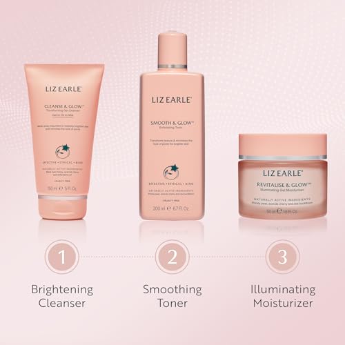 Liz Earle Revitalize & Glow Illuminating Gel Moisturizer - Brightening Vitamin C Face Cream & Pore Minimizer - Enriched with Acerola Cherry to Gently Exfoliate Skin and Boost Hydration (50ml)