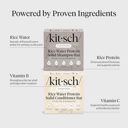 Kitsch Rice Water Solid Shampoo & Conditioner Bar Set (2-Piece)
