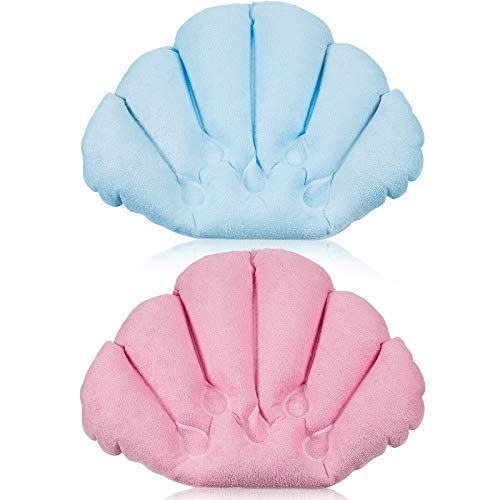 Jetec 2-Pack Inflatable Bath Pillow with Suction Cups