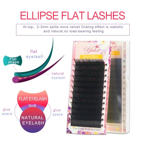 YELIX Flat Eyelash Extensions C/D Curl 8-15mm Mixed