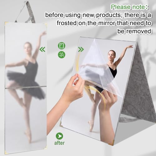 Gray Collingmill 3-Way Foldable Full Length Travel Mirror with Handle