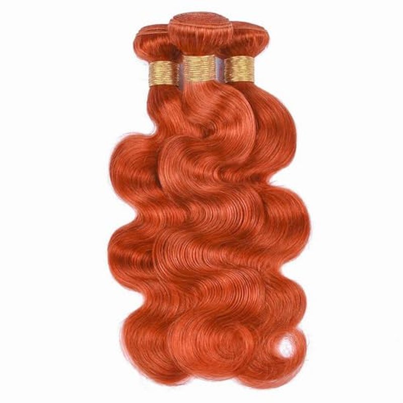 Fridnae 350 Ginger Body Wave Hair Bundles - 300g, 12-34 Inch