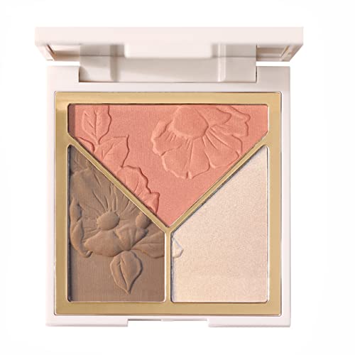 3-in-1 Highlighter Palette – Contour, Blush & Glow Kit