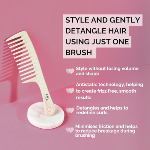 Wide Tooth Comb for Curly & Wavy Hair - Detangling Shower Comb