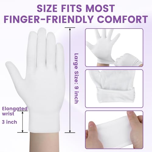UGODAR White Cotton Moisturizing Gloves for Dry Hands & Eczema (60 Pcs)