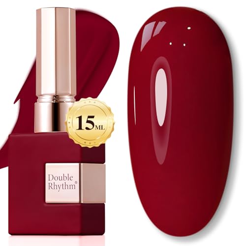 Double Rhythm Burgundy Red Gel Polish 15ML - Same Color, Soak Off Nail Art