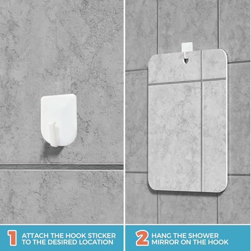 Fogless Shower Mirror 6.7x5.5" Anti-Fog Shaving Mirror