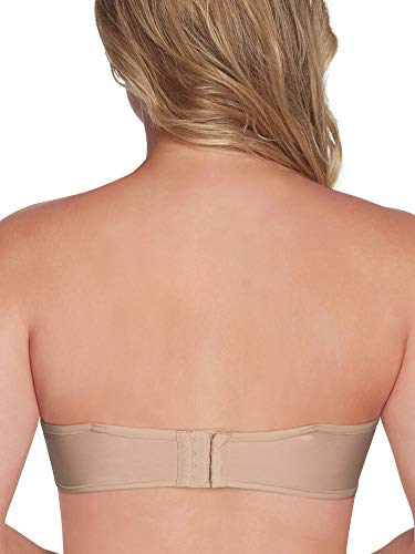 Vanity Fair Women's Beauty Back Smoothing Strapless Bra, 4-Way Stretch Fabric, Lightly Lined Cups up to H, Rose Beige, 34B