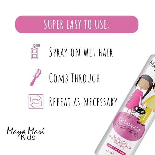 MAYA MARI Kids Hair Detangler Spray, Coconut Lime, 8 oz